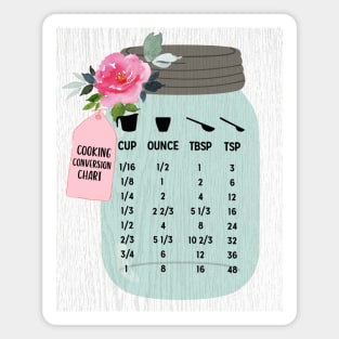 Cooking Conversion Chart | Farmhouse Mason Jar Magnet